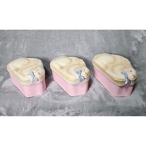 Set Of 3 Decorative Bunny Gift Boxes With 3D Raised Glittery Lids